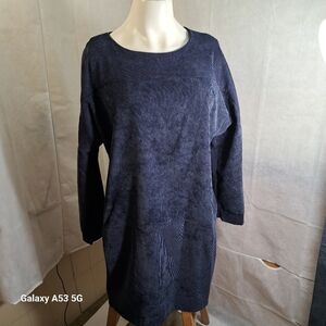 CELLABIE Dk Blue Long Sleeve Modern Shift Dress Women's Size 2XL NWOT